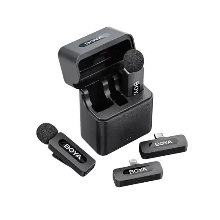 BOYA BY-V3 Combo 2.4 GHz Dual-Channel Wireless Microphone for Android & IOS